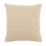 Woven Beige and White Striped Pillow