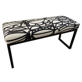 Black Base Bench in Abstract Pierre Frey Fabric
