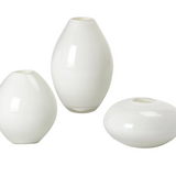 Mini White Glass Vases