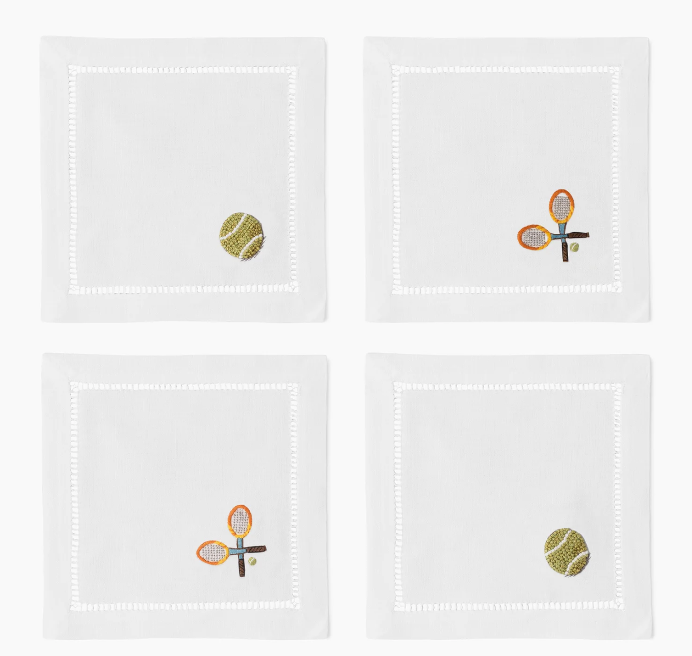 S/4 Tennis Cocktail Napkin are an ideal gift for any tennis enthusiast 