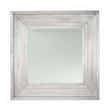 Polished Aluminum And Wood Mirror