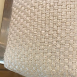 Pair of Alex Chairs upholstered in a white woven linen feature a contemporary design and make excellent accent chairs.