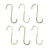 Set Of Six Brass S-Hooks