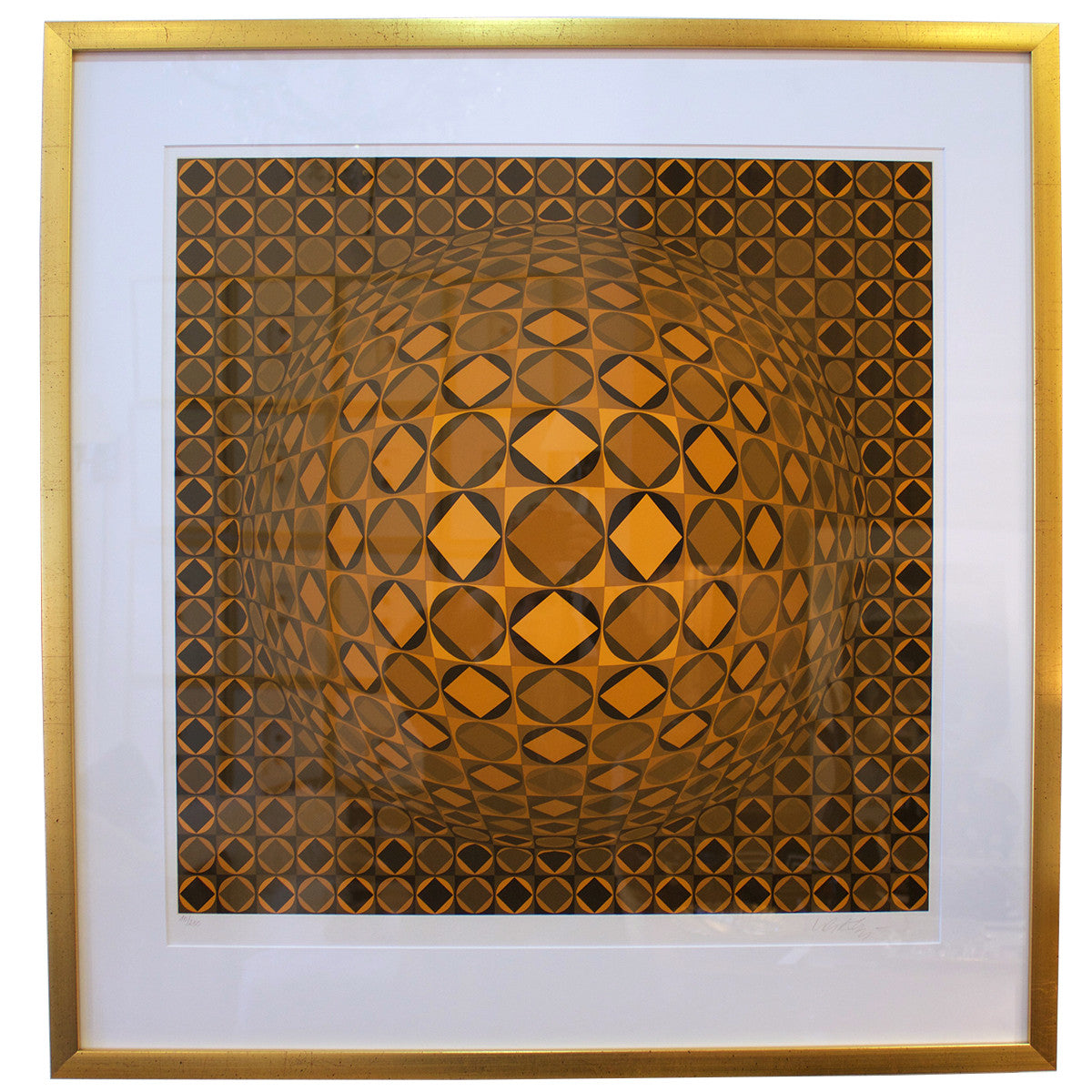 Vasarely　Optical　–　Art　Framed　Absolutely　Inc.　Victor　Lithograph