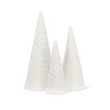 S/3 Porcelain Cable-Knit Trees