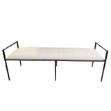 Soft Raffia Iron Base Bench