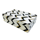 Black & Brass Chevron Bone Box