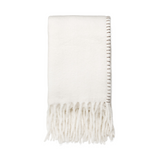 Off-White Acrylic Mohair Throw