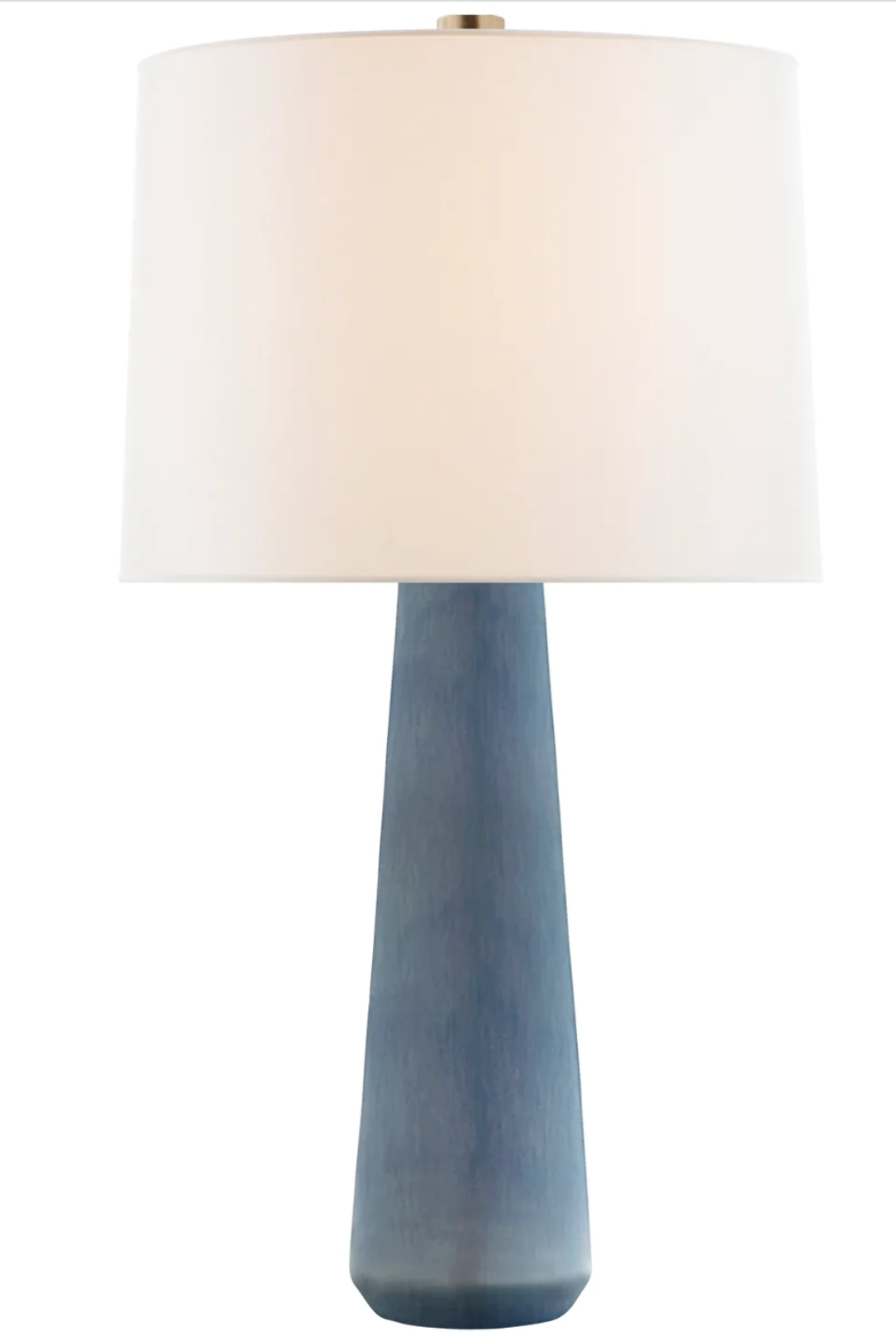 The Athens Large Table Lamp in Polar Blue Crackle with Linen Shade