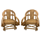 Pair of Vintage Bentwood & Bark Chairs