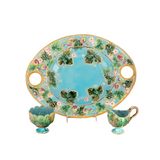 Antique English Majolica Strawberry Server