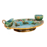 Antique English Majolica Strawberry Server