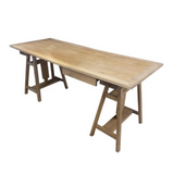 Adjustable Beechwood Trestle Base Desk/Table