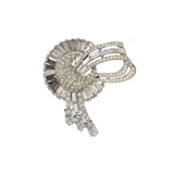 Vintage Rhinestone Swirl Brooch