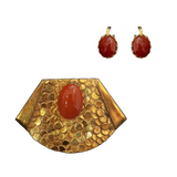 Vintage Miriam Haskell Brooch & Ear Clips