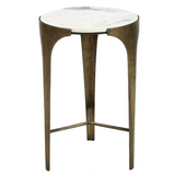 Antique Brass and Marble Side Table