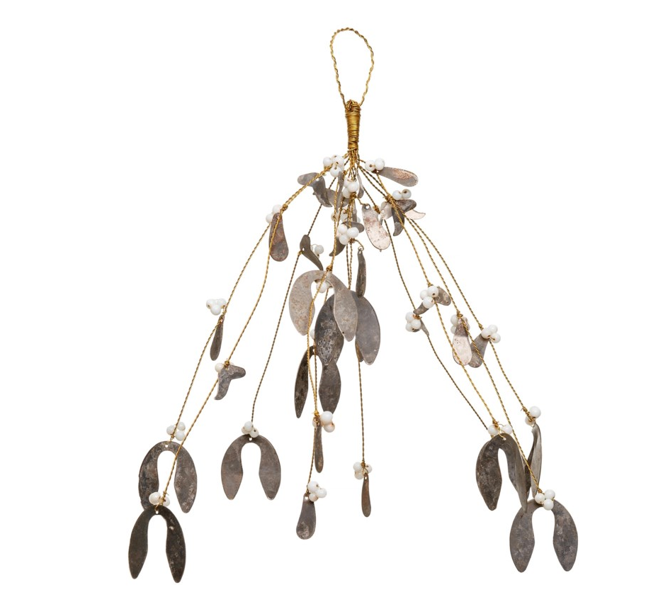 Exquisitely delicate yet sculpturally modern, these mixed-metal mistletoe clusters showcase traditional metal craftsmanship techniques beautifully.