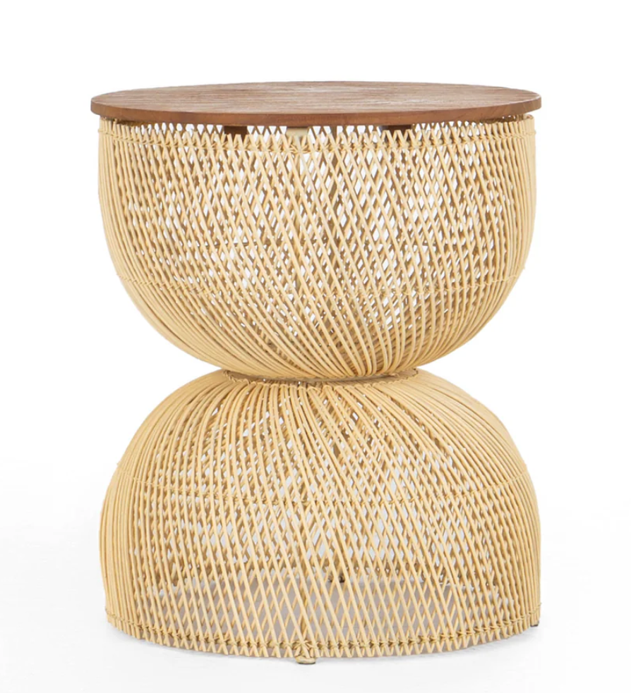 Rattan Wave Side Table will enhance any space. Its unique style lends a timeless elegance, seamlessly blending with any style or decor scheme.&nbsp;