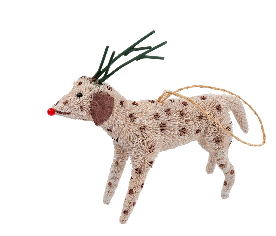 This Red Nose Reindeer Brush ornament is perfect for any Christmas lover's tree