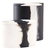 B/W Swirl Oval Canisters