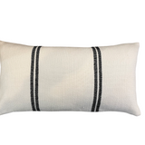 This black and white linen stripe accent pillow adds texture to any space.