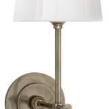 Polished Nickel Sconce with Glass Shade