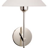 Polished Nickel Sconce with Linen Shade