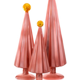Pink Pleated Glass Trees