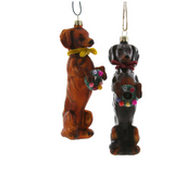 This doxy w/ wreath ornament is perfect for dog lover's tree