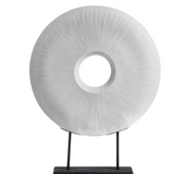 Lg. Ceramic Milling Stone Disc on Stand