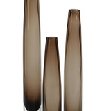 S/3 Taupe Glass Vases