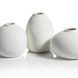 S/3 White Ceramic Bud Vases