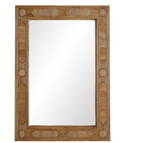 Inlaid Rattan Mirror