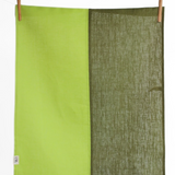 Olive and Green Linen Tea Towel
