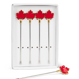 S/4 Maple Leaf Cocktail Pick