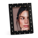 Black Chiseled Horn Design Square Photo Frame