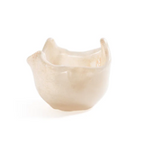 Cream Wavy Bowl Glass Tealight Holder