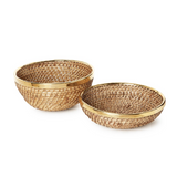 Rattan & Brass Bowl