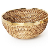 Rattan & Brass Bowl