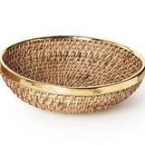 Rattan & Brass Bowl