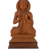 Carved Wooden Seated Buddha