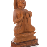 Carved Wooden Seated Buddha