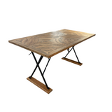 Reclaimed Wooden X Steel Table
