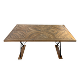 Reclaimed Wooden X Steel Table