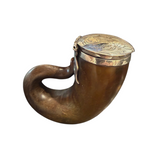 19th C. Scottish Silver Mounted Ram's Horn Snuff Mull