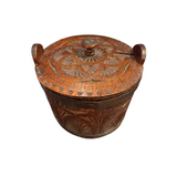 20th C. Carved Round Box