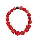 French Faux Coral Bead Necklace