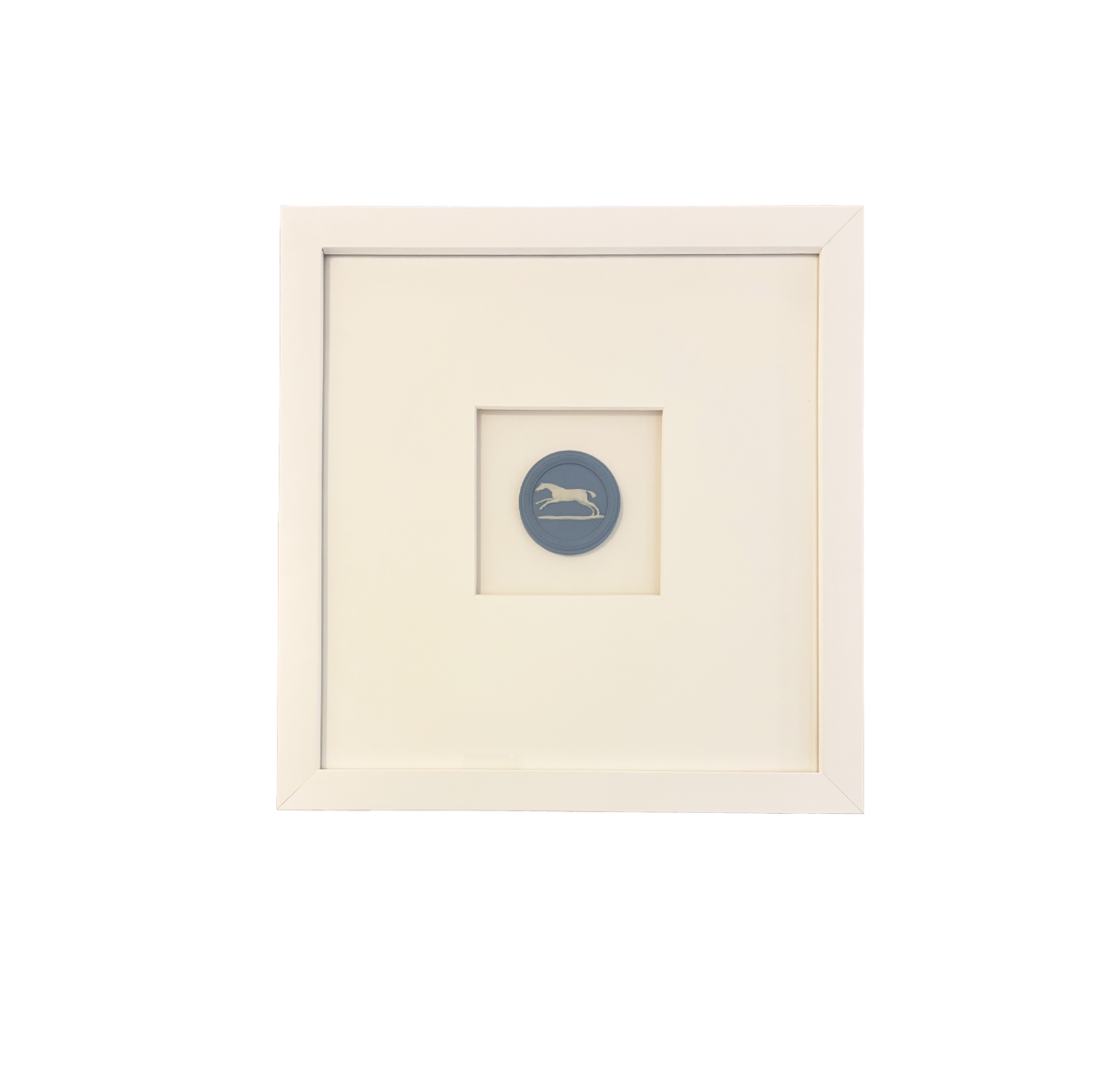 Framed Blue & White Equestrian Wedgwood Jasperware plaques