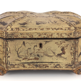 19th C CHINESE LACQUER TEA CADDY