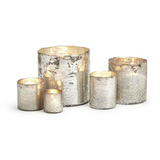 Silvered Glass Candleholders